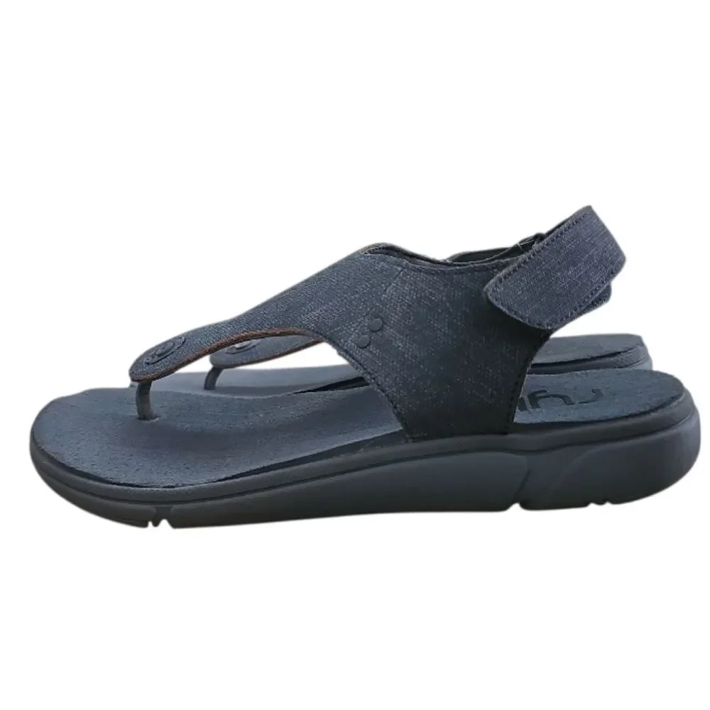Ryka Margo Next Thong Sandals Women’s 9.5 Blue Comfort Walking Travel Vacation